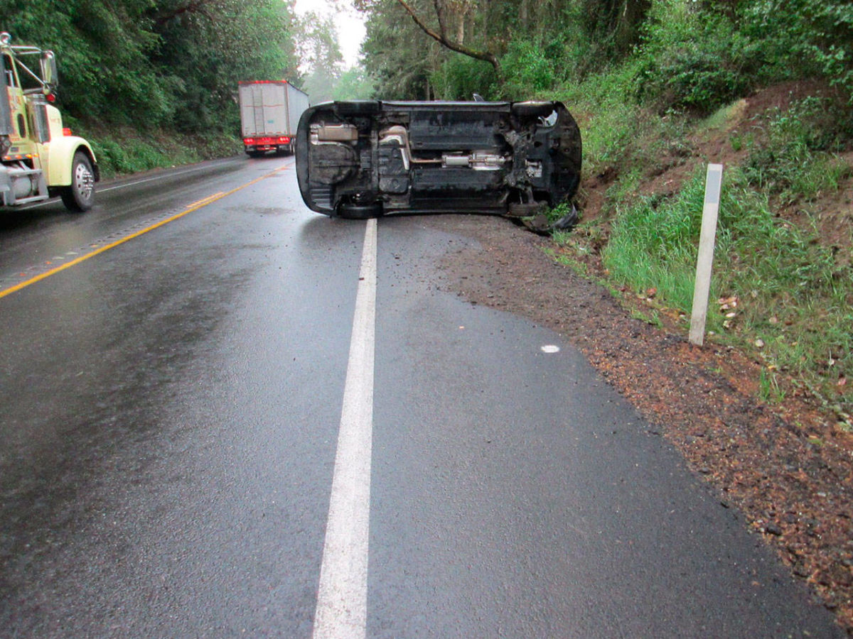 Rollover crash south of Port Townsend closes Highway 20 Peninsula