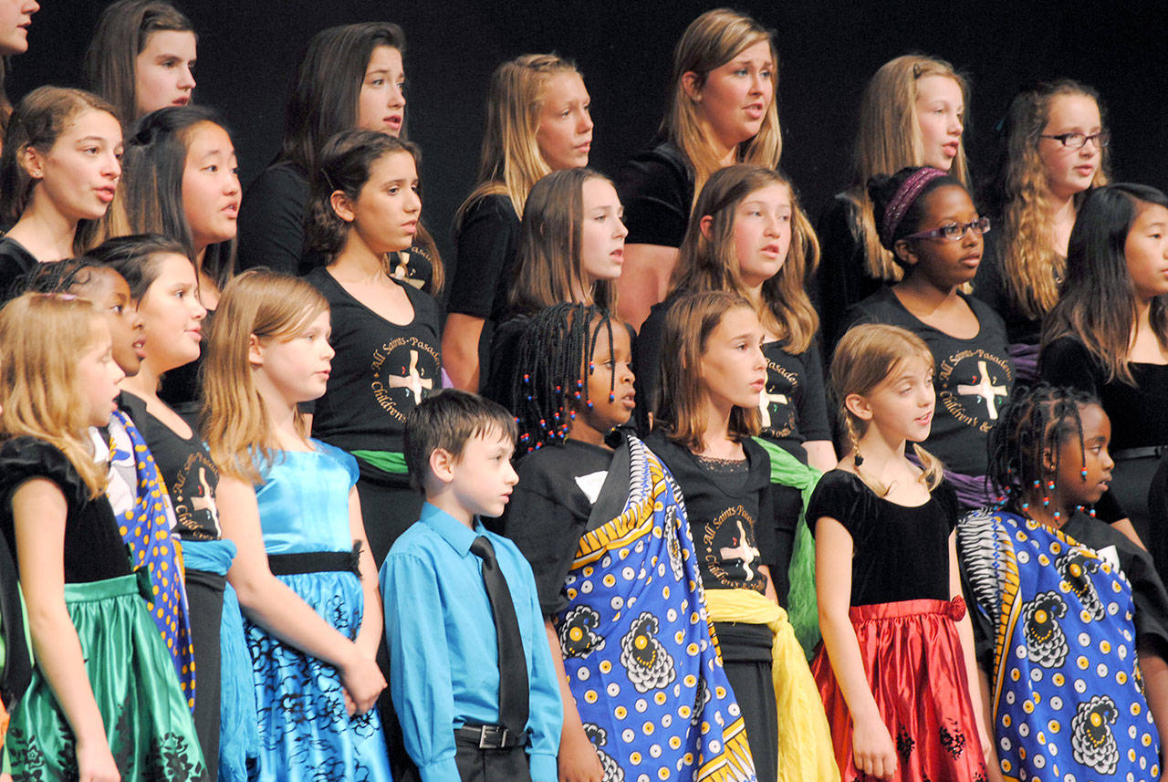 Children sing for a 2013 concert at Fort Worden. Young singers from a variety of choirs will sing at Fort Worden on Saturday.