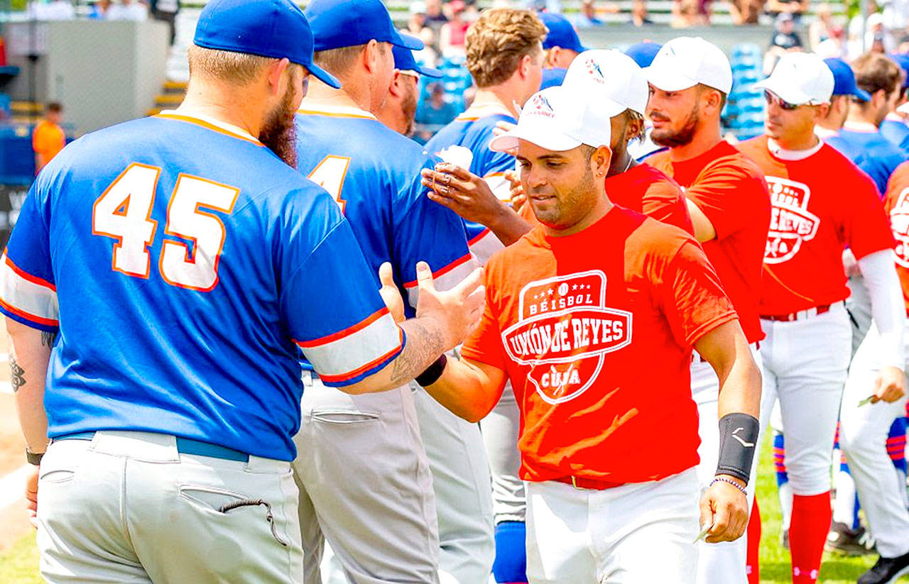 Christian J. Stewart photo The Port Angeles Lefties and Union de Reyes from Matanzas Cuba made history on June 2 at Wilson’s Group Stadium, as the Lefties became the first American WCL team to play a team based in Cuba.