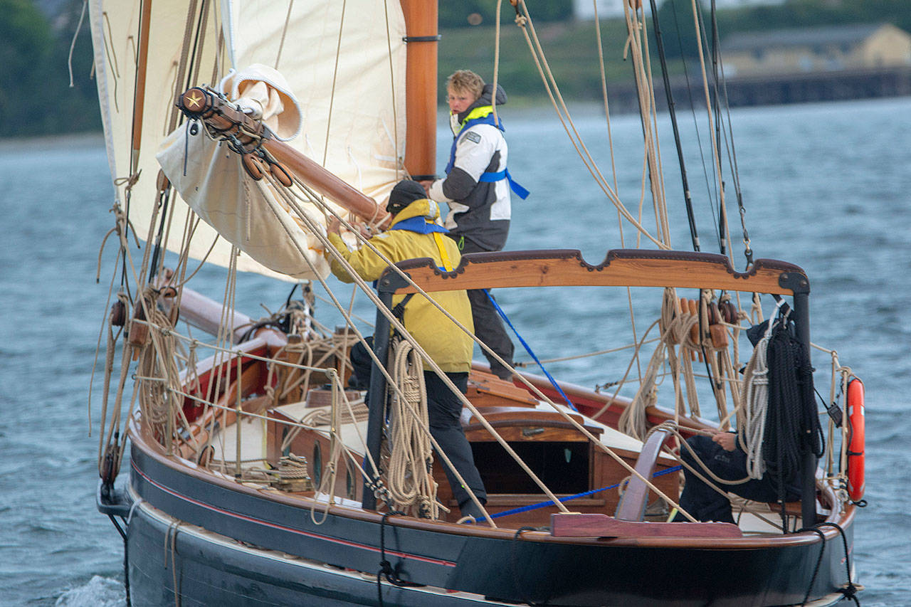 Team Ziska of Port Townsend sails during the Race to Alaska on Monday. (Jesse Major/Peninsula Daily News)