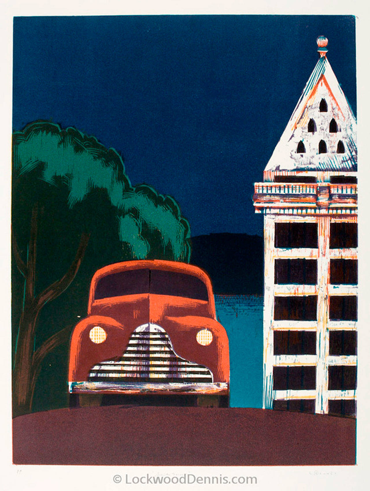 An exhibit of Lockwood Dennis work titled Lockwood Dennis: The Woodcuts, will also be on display at Davidson Galleries in Pioneer Square in Seattle from July 5-27.