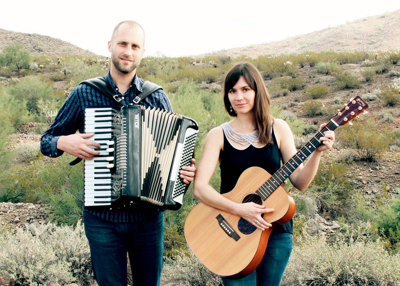 Songwriter Jasper Lepek, right, and her husband Kale will perform in Coyle on Saturday.