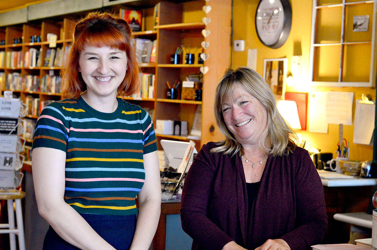 Anna Quinn, right, will turn over the reins of the Writers’ Workshoppe and Imprint Books in Port Townsend to Samantha Ladwig come Oct. 1. (Diane Urbani de la Paz/for Peninsula Daily News)