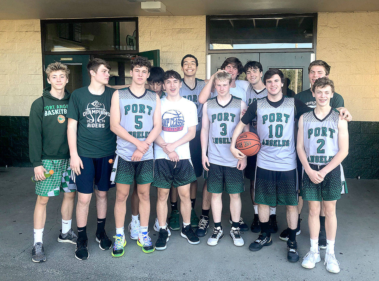 The Port Angeles Roughriders went 4-1 and finished second at the Roughrider Classic held this weekend. From left are Riders Tanner Price , Wyatt Dunning , Chase Cobb, Quanah Wheeler, Gary Johnson , Damon Ringold, Brady Nickerson, Skyler Cobb, Nolan Hughes, Stuart Methner, Anton Kathol and Dru Clark. Not pictured is John Vaara.