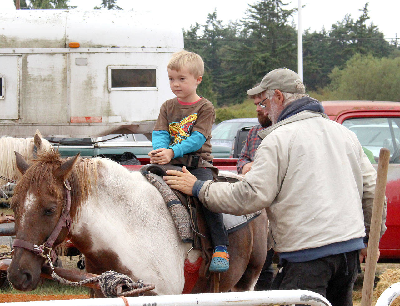 Charlie Buckham, 6, rides a pony Saturday at the Jefferson County Fair. (Zach Jablonski/Peninsula Daily News)