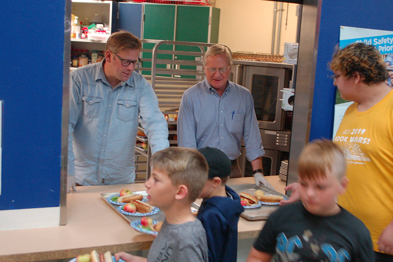 Tharinger, Chapman serve lunch for Boys & Girls Club in Sequim