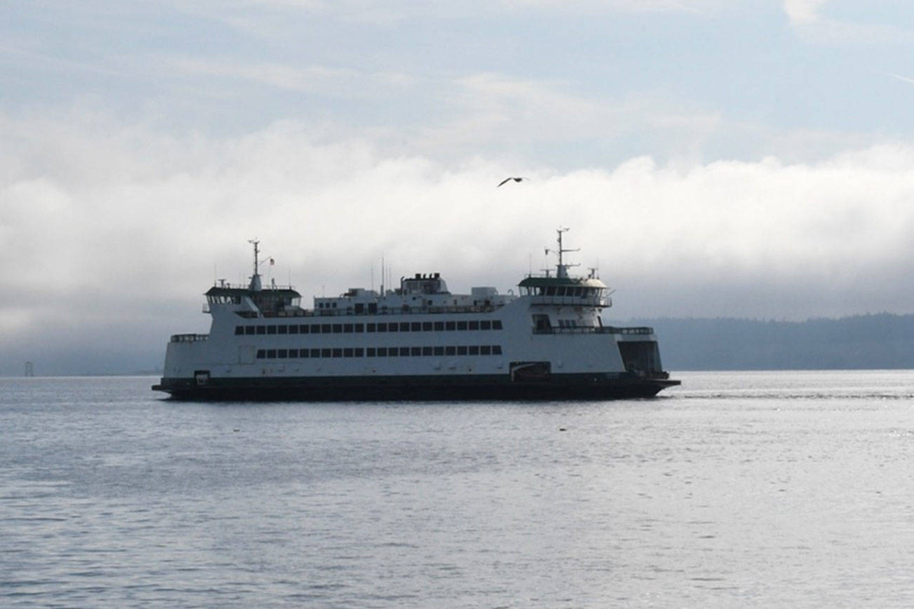 The Washington State Ferry MV Salish arrives at the Port Townsend ferry terminal Tuesday. (Jeannie McMacken/Peninsula Daily News)