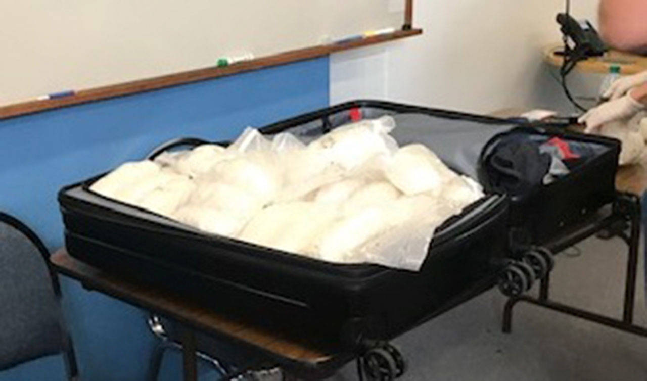 An undercover agent purchased 50 pounds of methamphetamine from suspects in Oak Harbor, according to law enforcement. (Oak Harbor police)