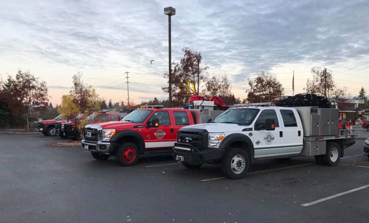 East Jefferson Fire-Rescue and Port Ludlow Fire & Rescue both sent personnel Monday to fight California wildfires. They are part of a five-engine strike force. (East Jefferson Fire-Rescue)