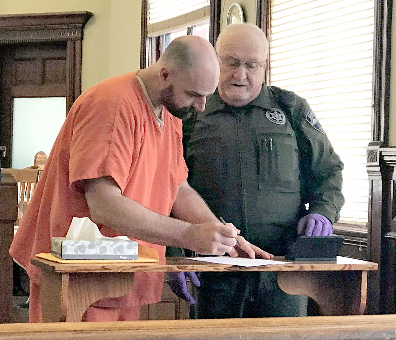 Joel Robert Chaudoin, 43, was sentenced to 50 months in prison in Jefferson County Superior Court. He pleaded guilty Nov. 1 to residential burglary, possession of heroin and violating a no-contact order. (Brian McLean/Peninsula Daily News)