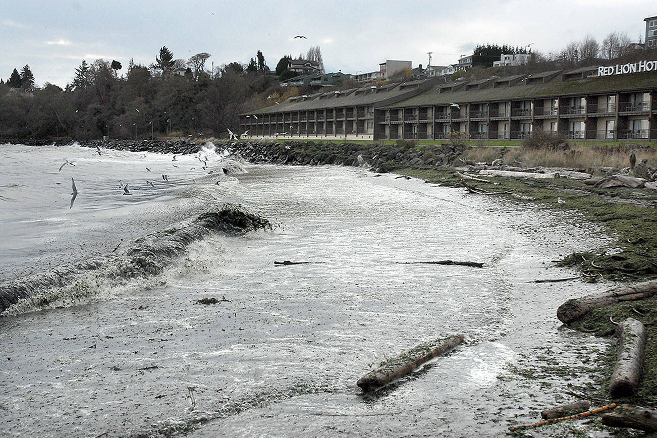 Angry waves beat Port Angeles shore