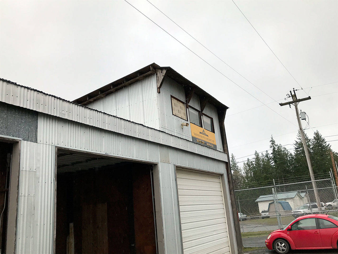 The Quilcene School District bus barn would be torn down and a new one built on the opposite side of Rose Street, if the Quilcene community agrees to pass the district’s capital levy that is on the Feb. 11 ballot. (Quilcene School District)