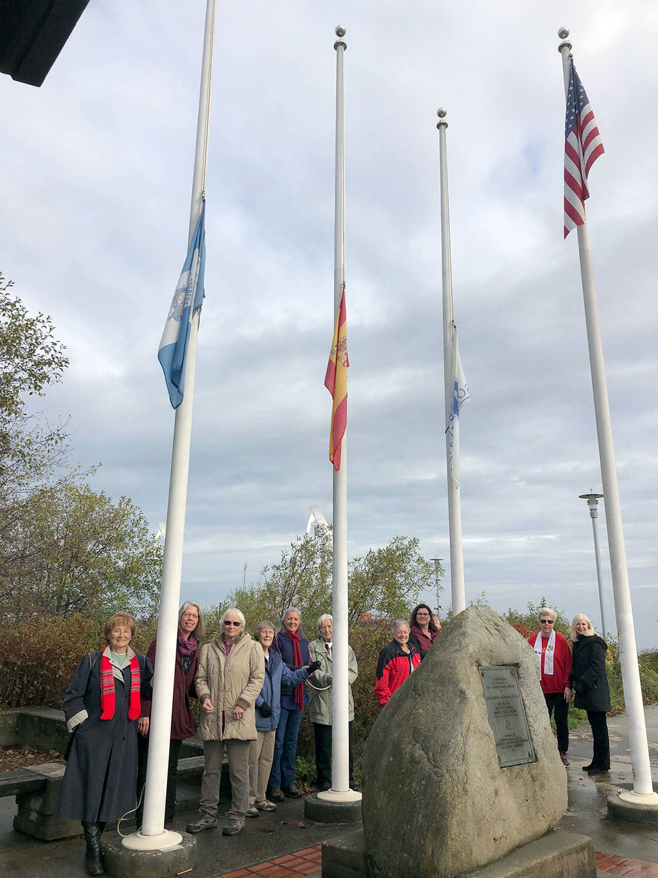 Flags lowered in ceremony at Valley Creek Estuary