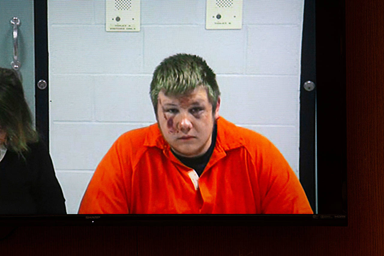 Philip Z. Cowles, 17, appears in Clallam County Superior Court on Monday accused of shooting and killing 19-year-old Tristen LeeShawn James Pisani. (Jesse Major/Peninsula Daily News)