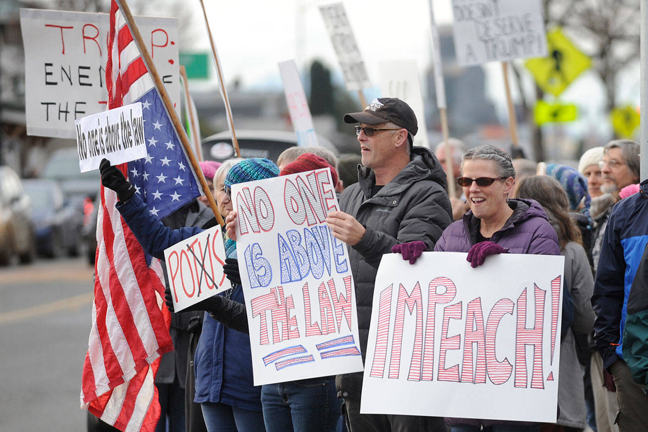 Impeachment supporters rally in Sequim