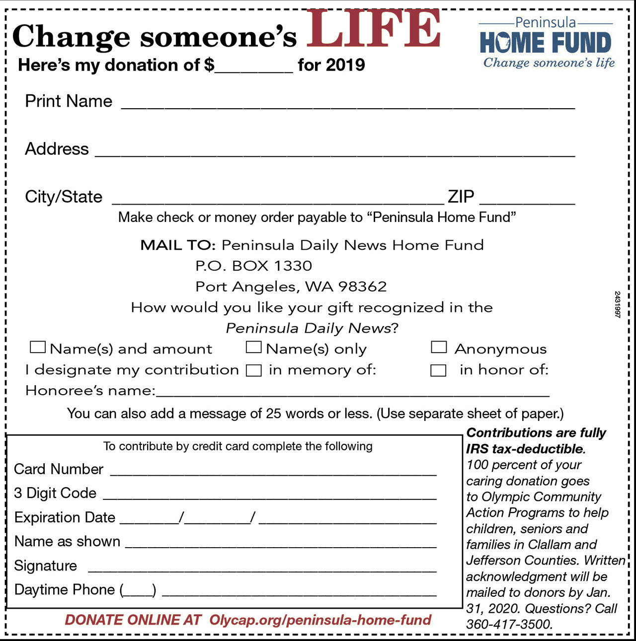 Start year off with a gift to Home Fund