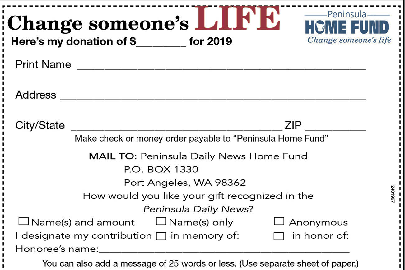 Donations to Peninsula Home Fund are always welcome