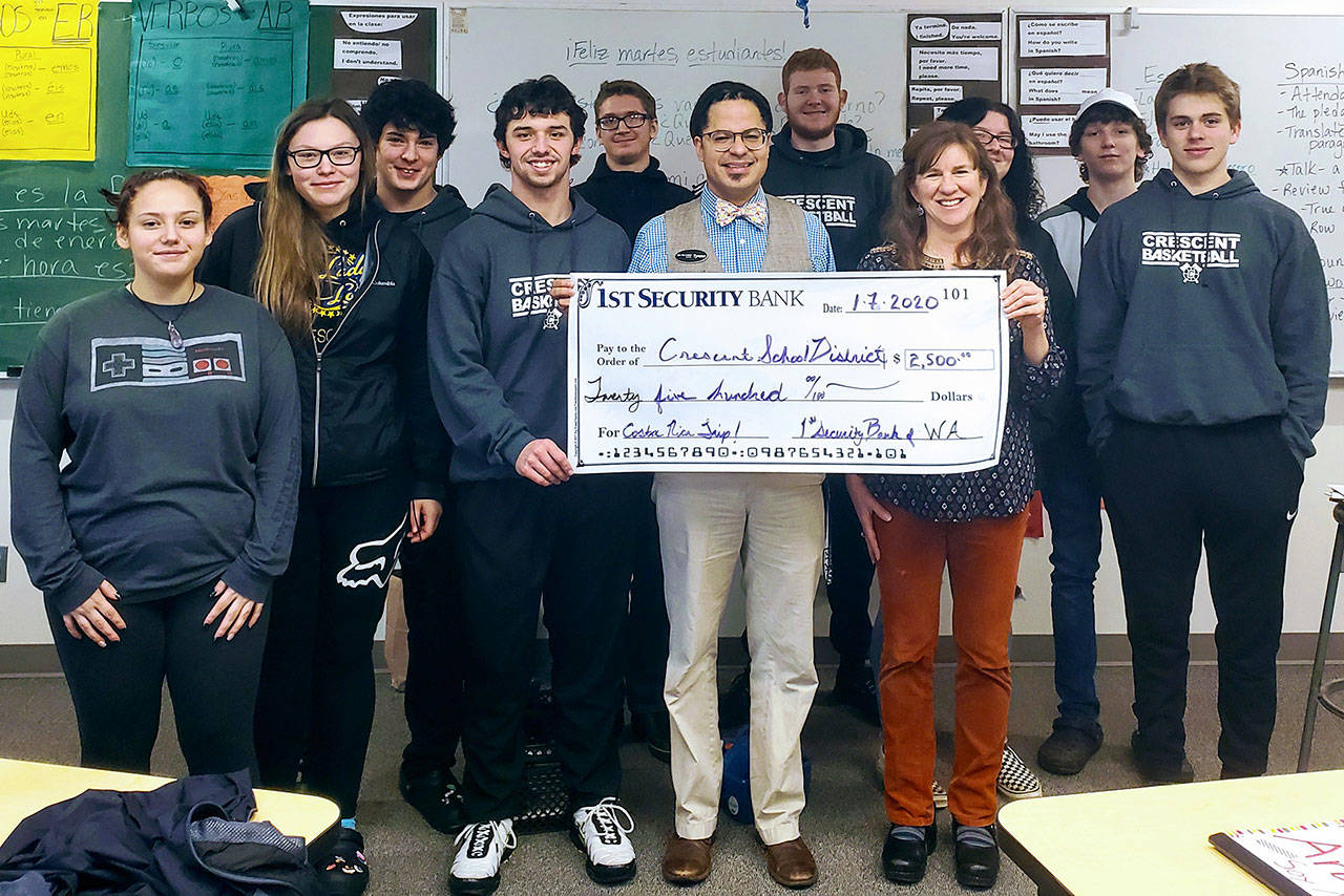 1st Security Bank recently donates to Crescent High School Spanish class trip