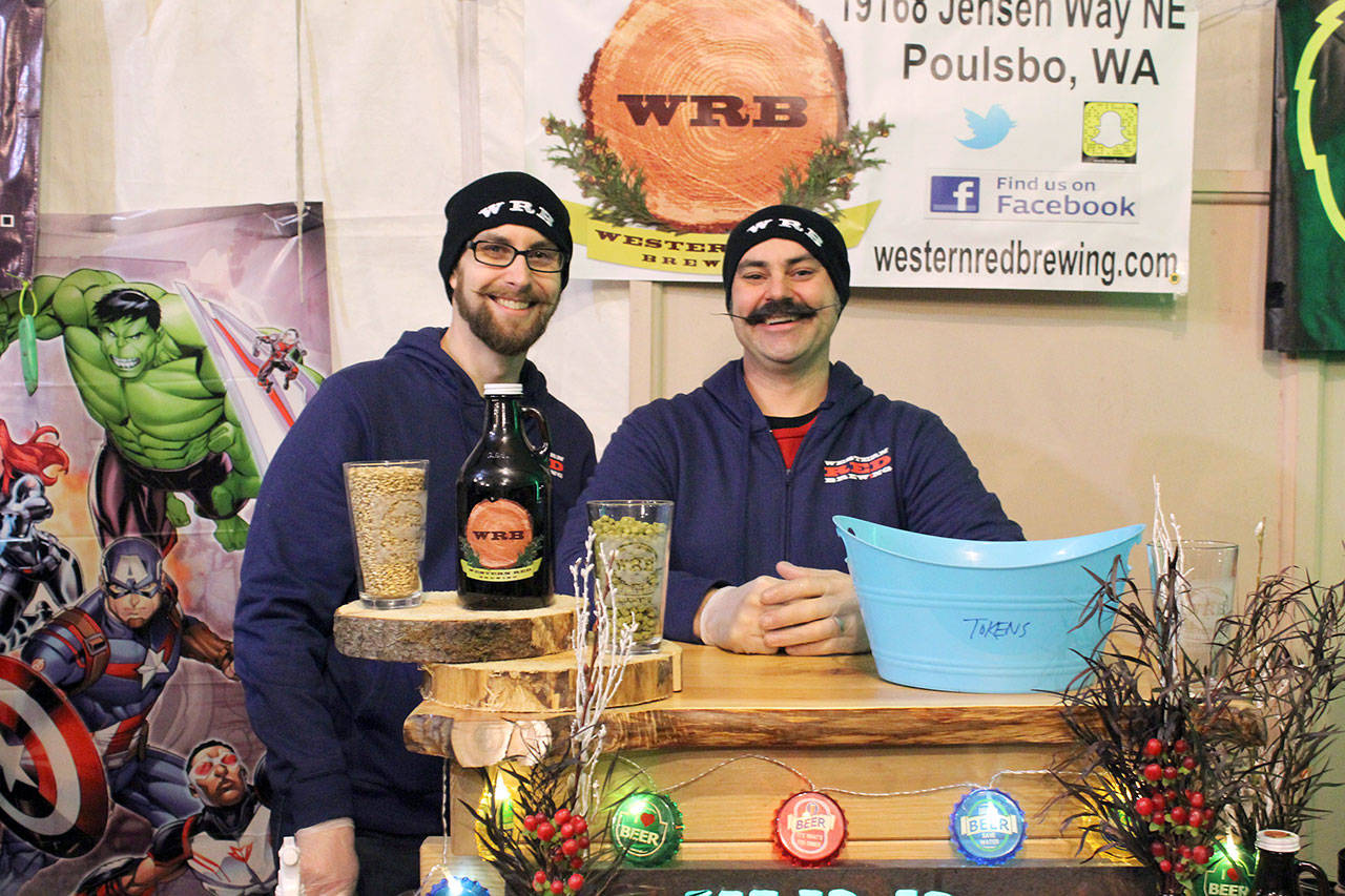 Western Red Brewing assistant brewer Dan Forman, left, and head brewer/owner Denver Smyth stand at their stall at the 2019 Strange Brewfest. Western Red Brewing is one of the 37 breweries that will be in attendance during this year’s brewfest on Friday and Saturday at the American Legion. (Strange Brewfest)