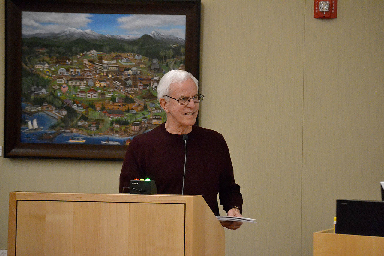 Robert Bob Bilow, who lives outside Sequim city limits, told Sequim City Council members he intends to appeal the notice of classification for the proposed medication assisted treatment facility because he believes it should fall under the C-2 process rather than the A-2 process. (Matthew Nash/Olympic Peninsula News Group)
