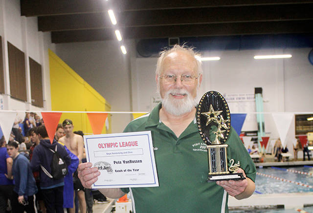 Patty Reifenstahl Port Angeles boys swim and dive coach Pete Van Rossen was voted Olympic League Coach of the Year by his fellow coaches.