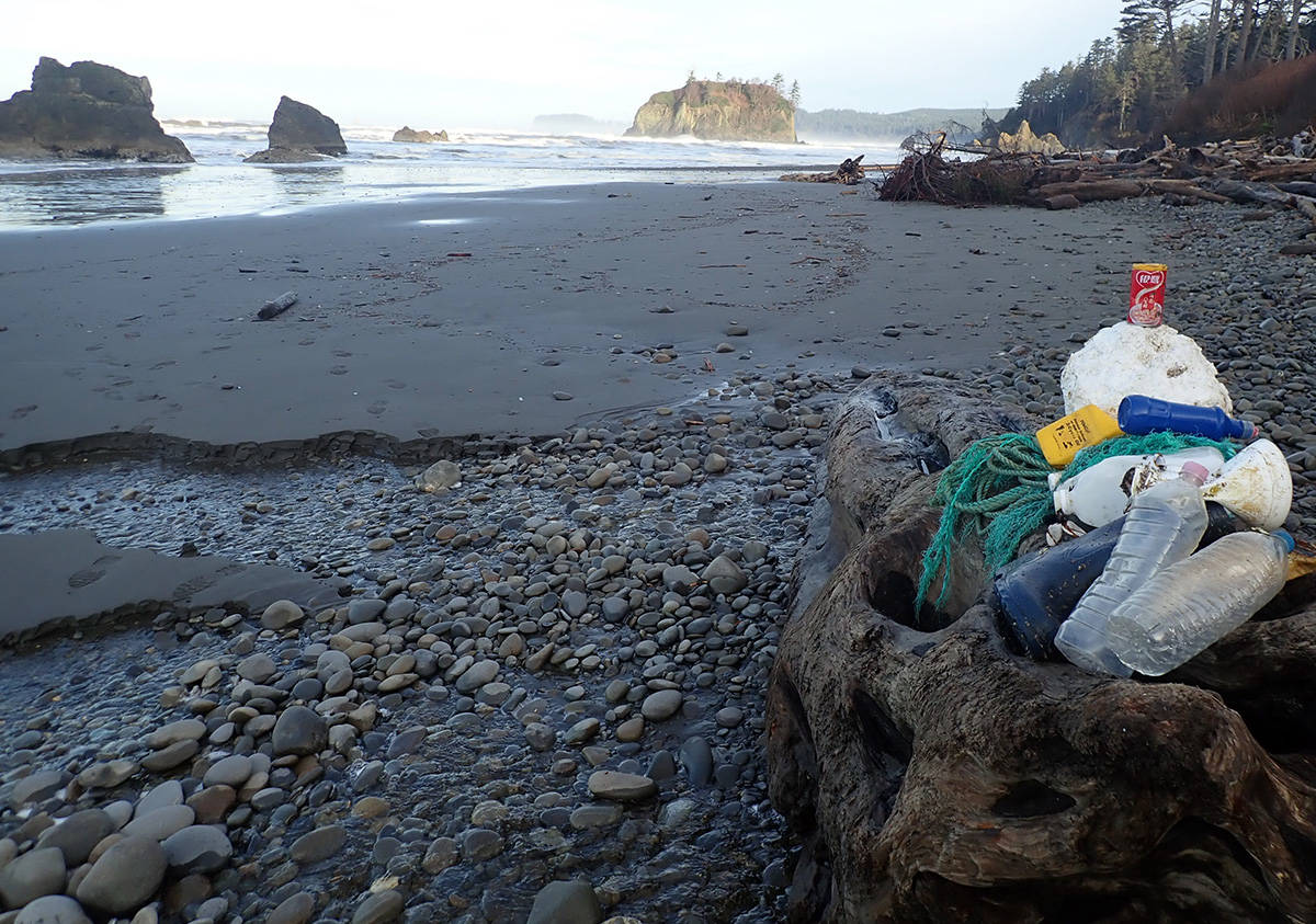 Washed up plastics can be plentiful on the Pacific Ocean beaches of the Olympic Peninsula. (Pat Neal/for Peninsula Daily News)
