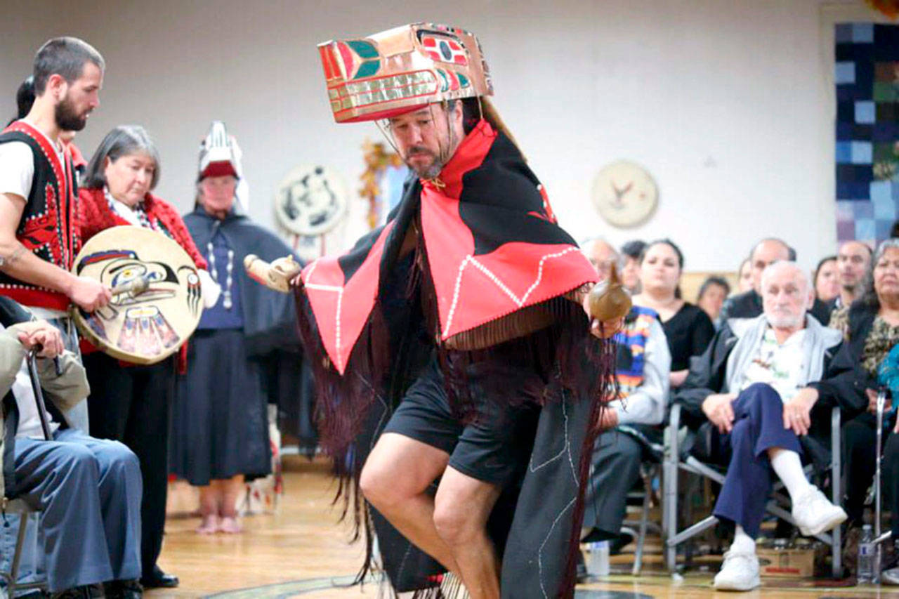 Walter McQuillen, hereditary chief of the Waatch Village of the Makah Tribe in Neah Bay, will share the story of “how we are related to the whales” at the Maritime Center this Friday in Port Townsend. (Marla Tolliver)