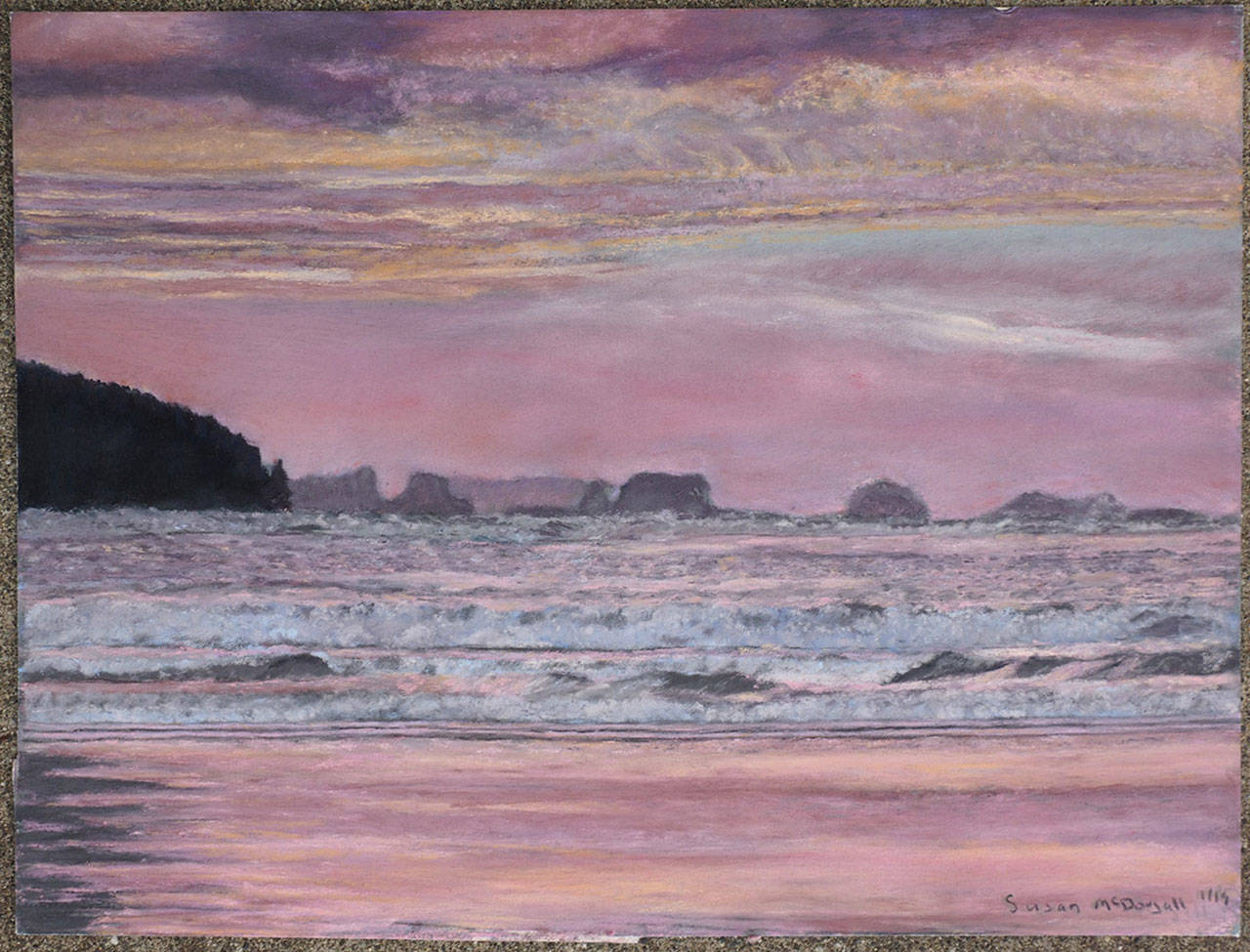 “Hobuck Beach” by Susan McDougall, featured artist at Sequim Museum Arts.