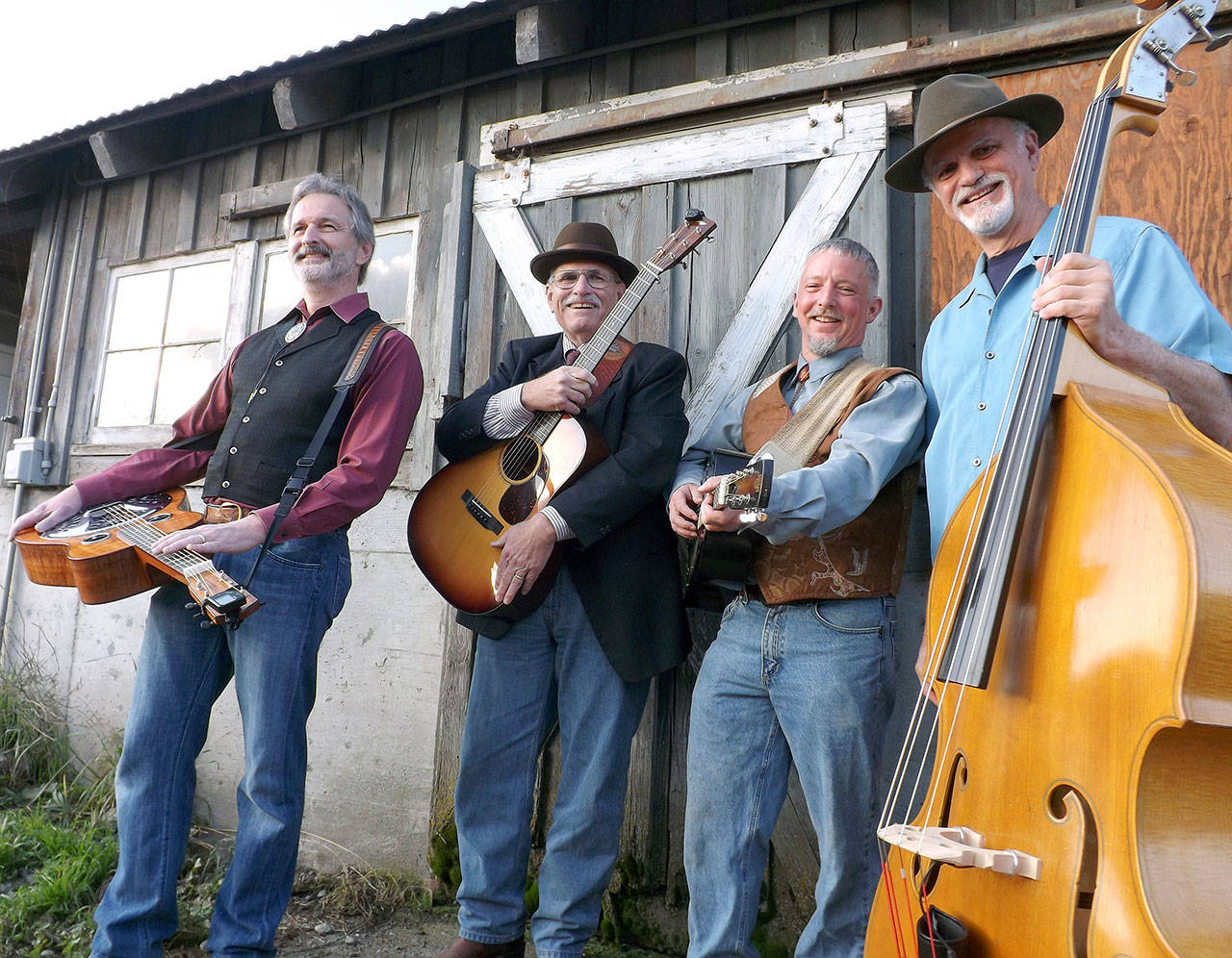 FarmStrong — from left, Rick Meade, Jim Faddis, Cort Armstrong and John Pyles — celebrate their fourth album with a CD release party at Olympic Theatre Arts on Friday. (FarmStrong)