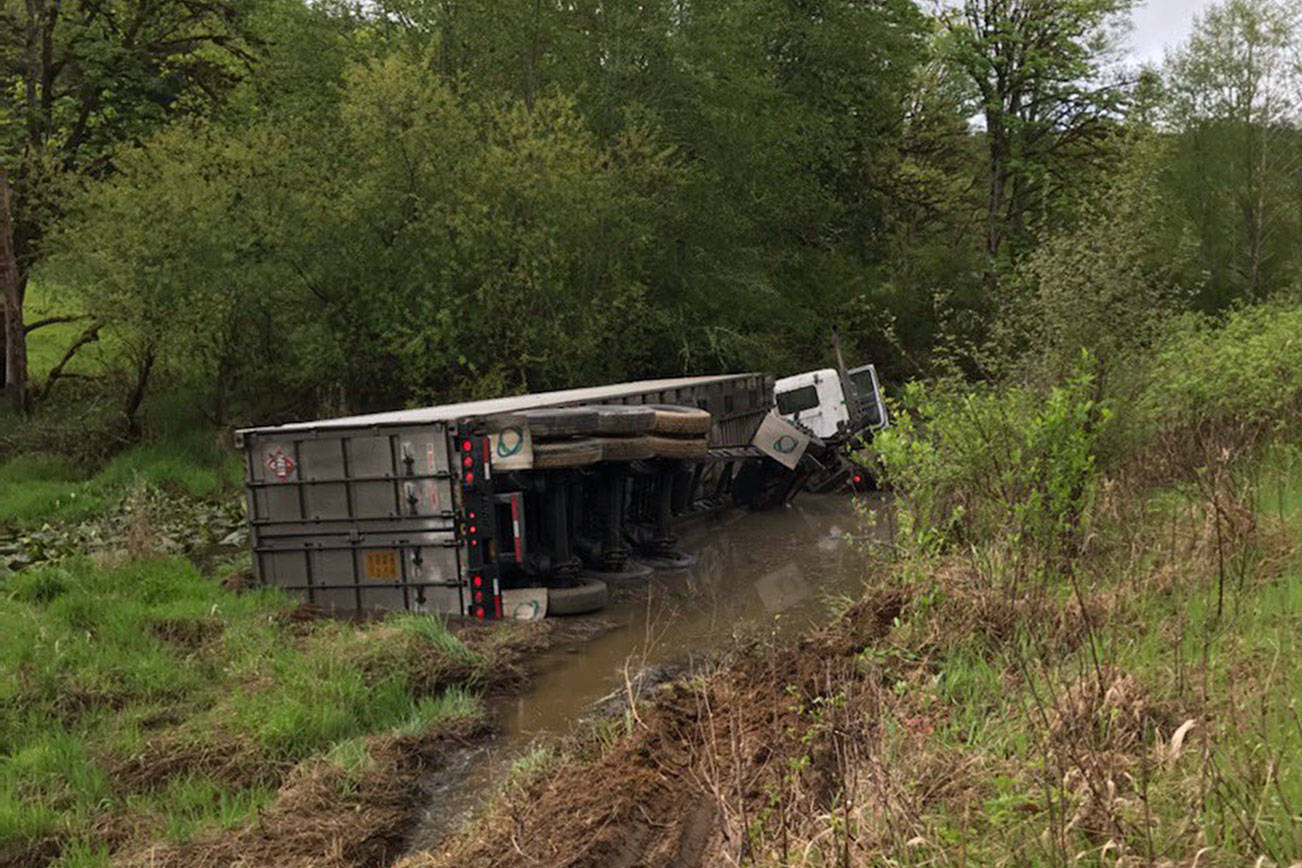 Semi wreck in Quilcene closes road for hours
