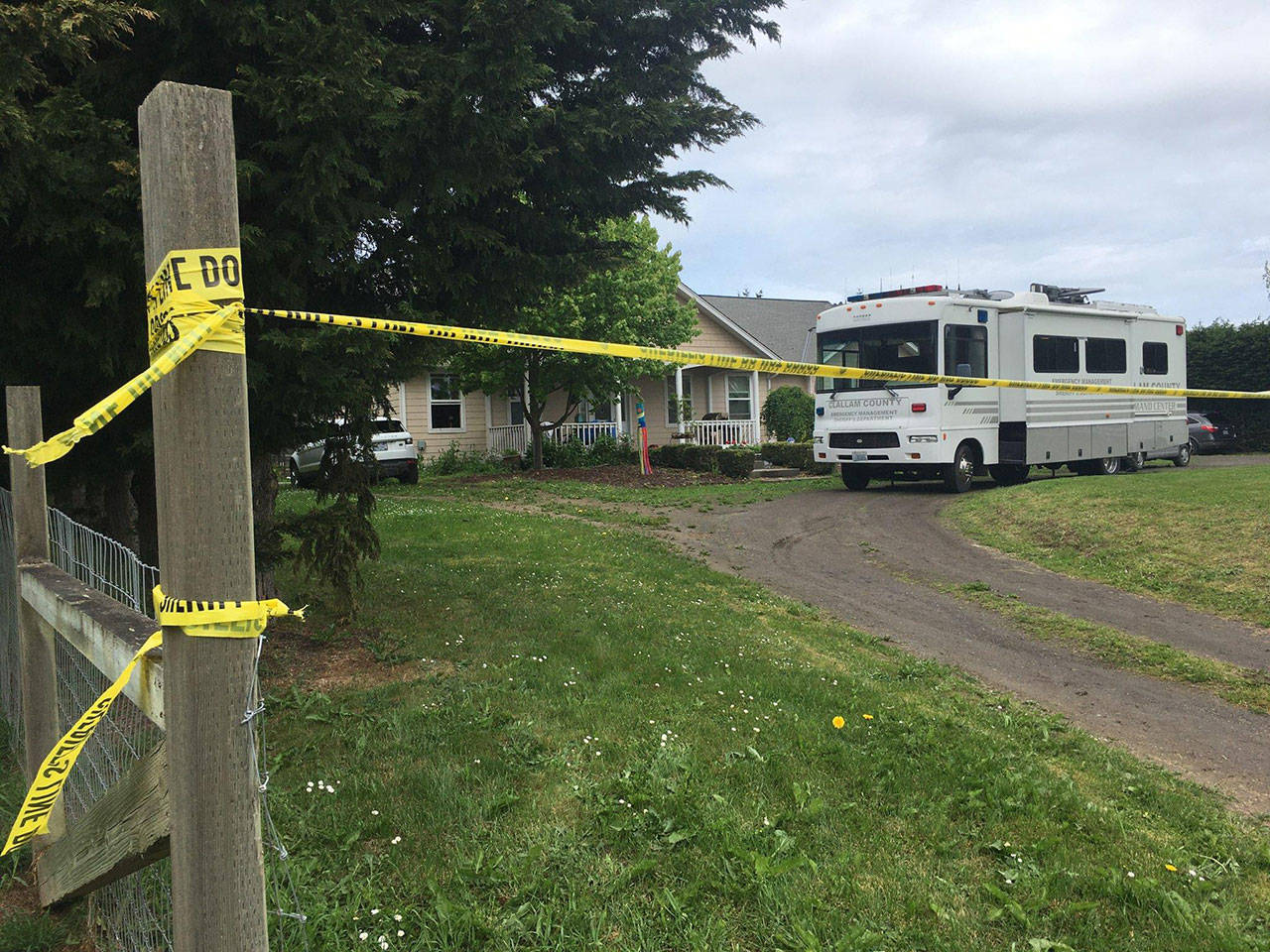A shooting on Thursday in the 100 block of Sheldon Lane near Sequim left three people dead, including the suspected shooter. (Matthew Nash/Olympic Peninsula News Group)