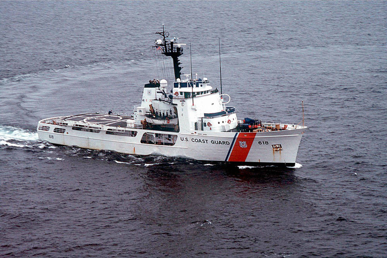 The Coast Guard Cutter Active, homeported in Port Angeles, underway in the Strait of Juan de Fuca. (USCG photo by PA2 Jacquelyn Zettles)