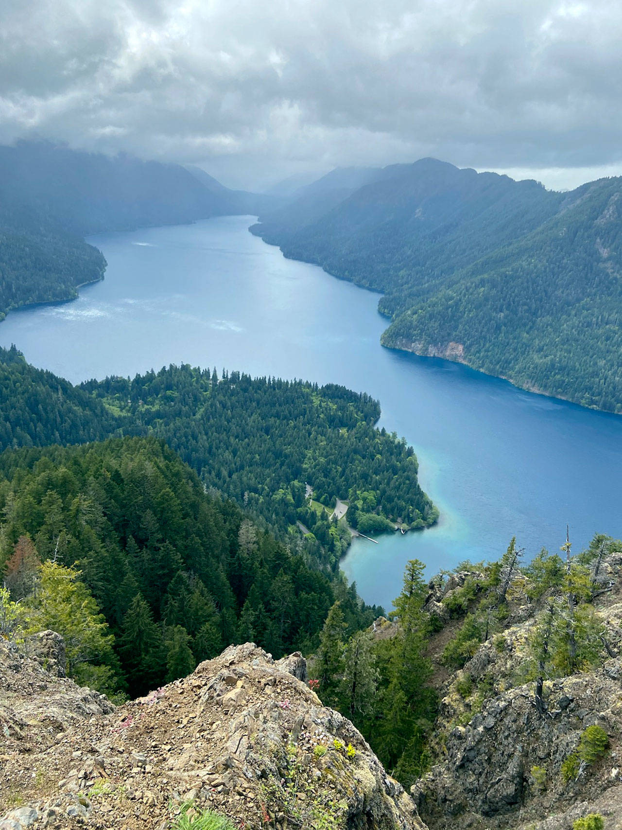Lake Crescent as seen from Mount Storm King on Friday, May 22, 2020. (Rob Ollikainen/Peninsula Daily News)