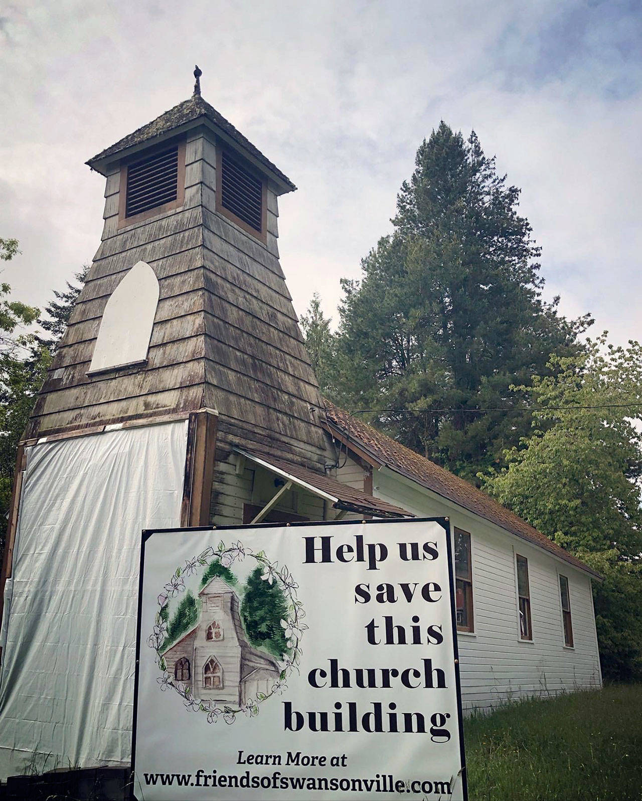 Friends of Swansonville have been working for one year to restore this 115-year-old church. (Jessie Michaels)