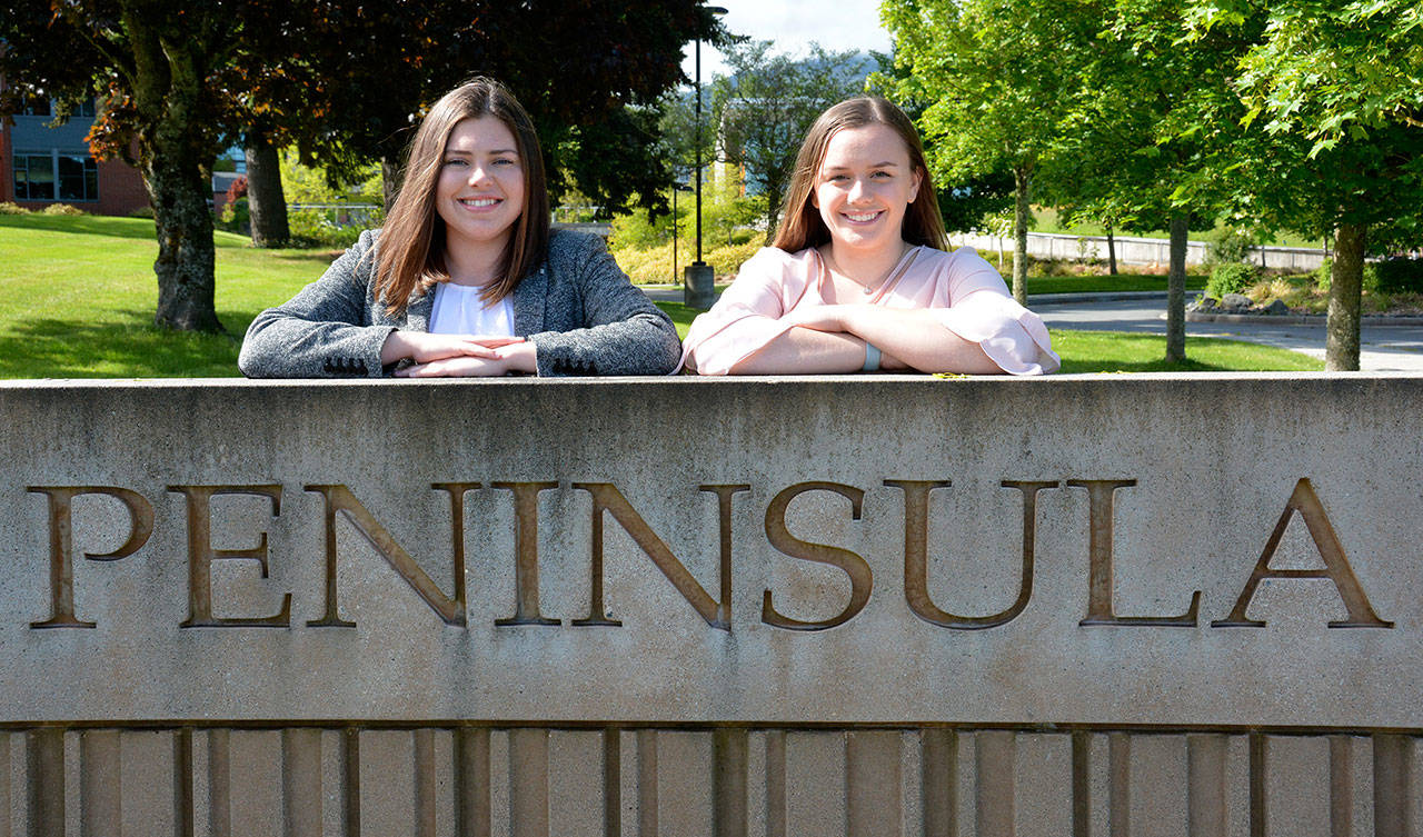 Katelyn Johnson, right, and Grace Johnson are the president and vice president, respectively, of the 2020-2021 Peninsula College Associated Student Council.