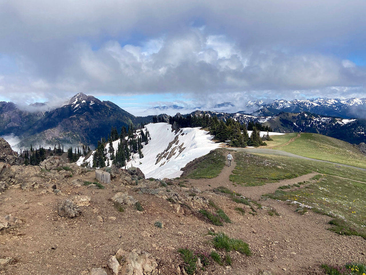 Mount Angeles, left, and the Olympic Mountains are seen from Hurricane Hill. (Rob Ollikainen/Peninsula Daily News)