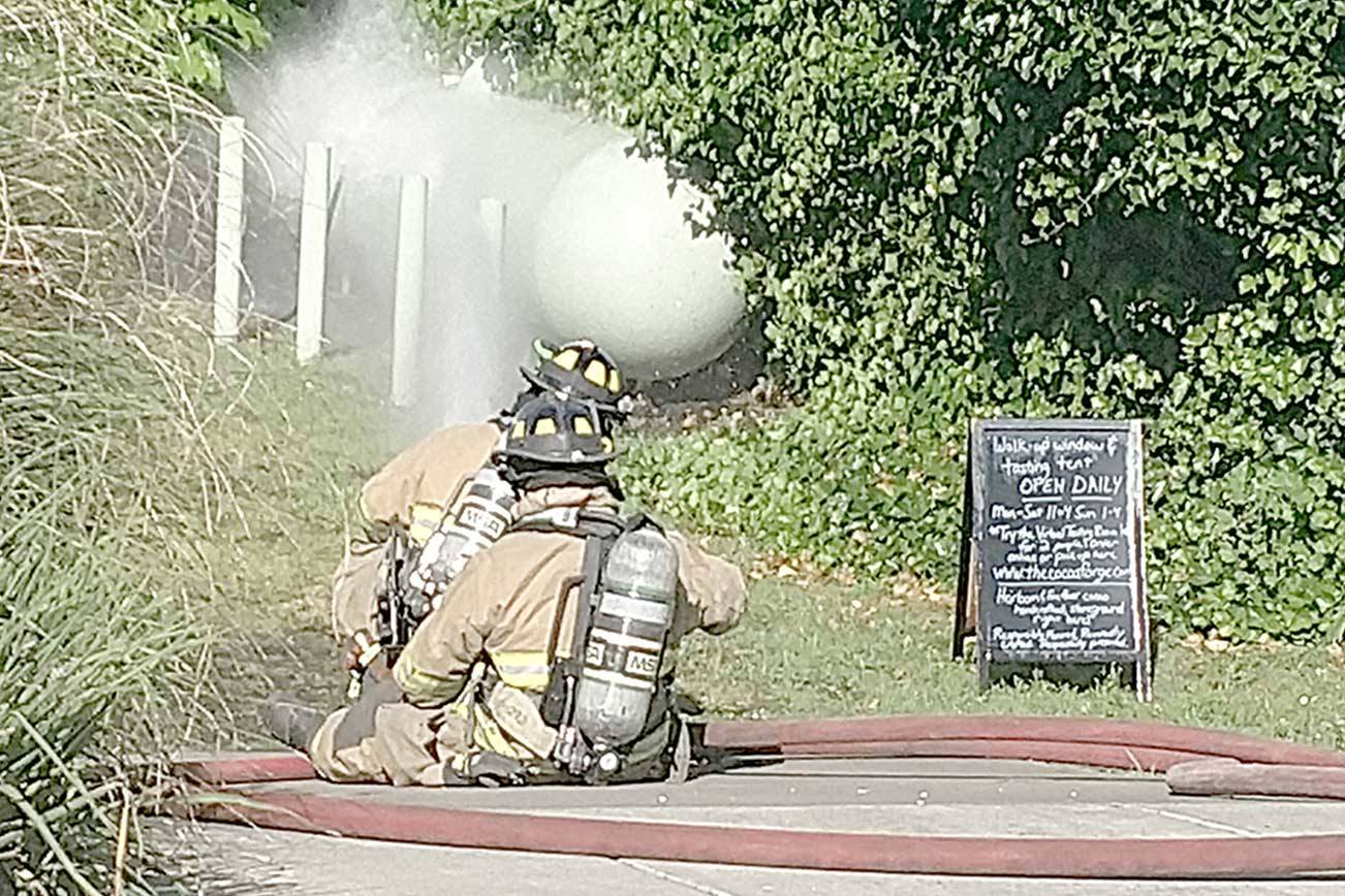 Firefighters keep leaking propane tank from overheating