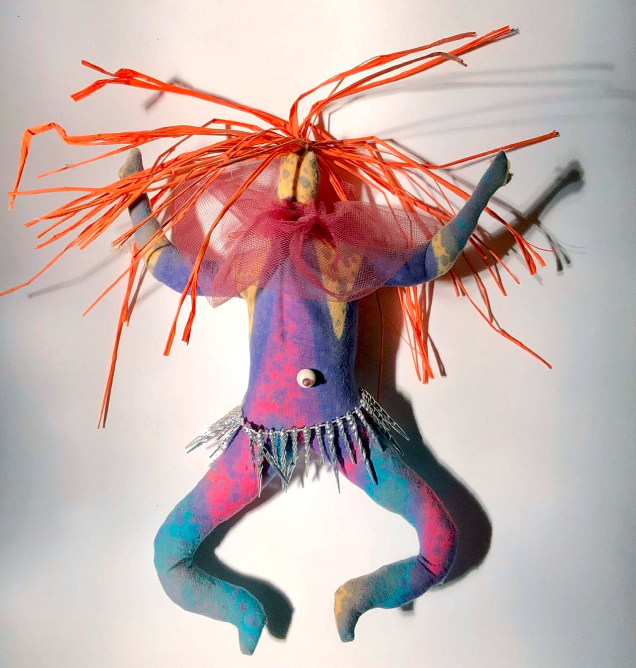 Who Needs a Haircut, a fiber assemblage by Diane Williams, is among the artworks in the Port Angeles Fine Arts Centers Well+Being exhibit.