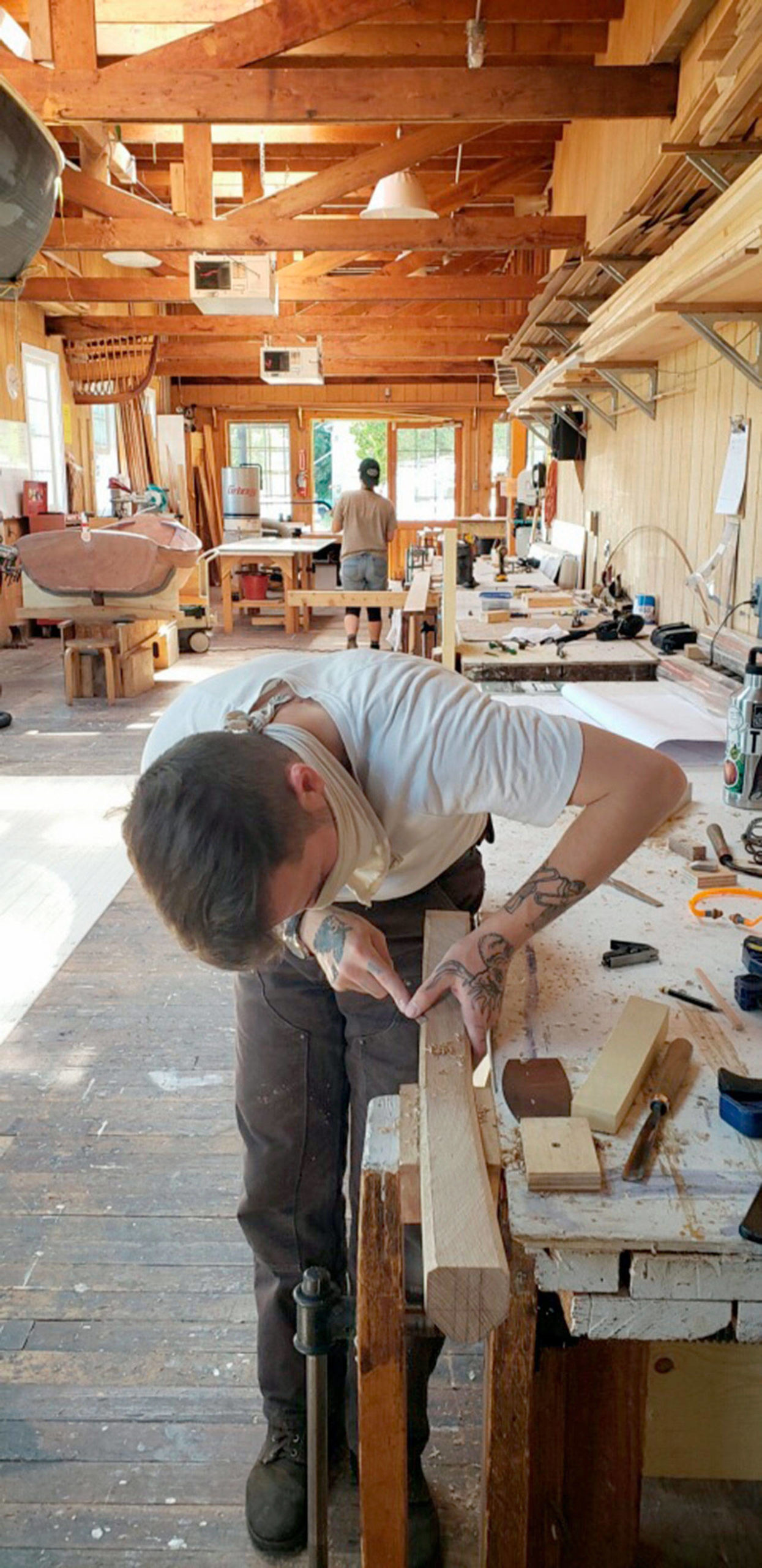 Jack Sincevich is a carpenter by trade and hopes to hone his skills while working with artist Jay Smith of Anacortes as part of a Washington State apprenticeship program.