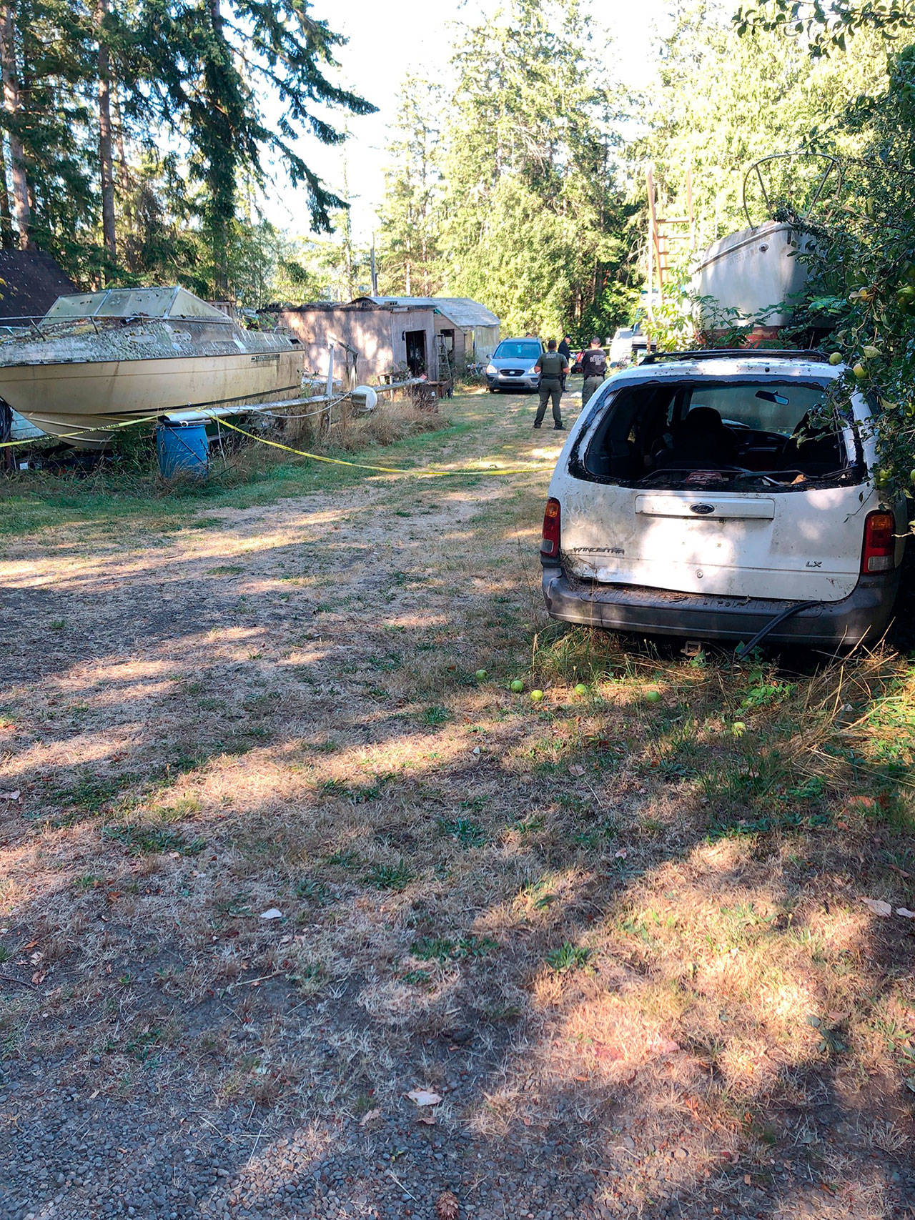 This photo posted Thursday morning to Facebook by the Jefferson County Sheriff’s Office shows the scene of a Wednesday evening dispute and shooting in Nordland. (Photo courtesy of the Jefferson County Sheriff’s Office)