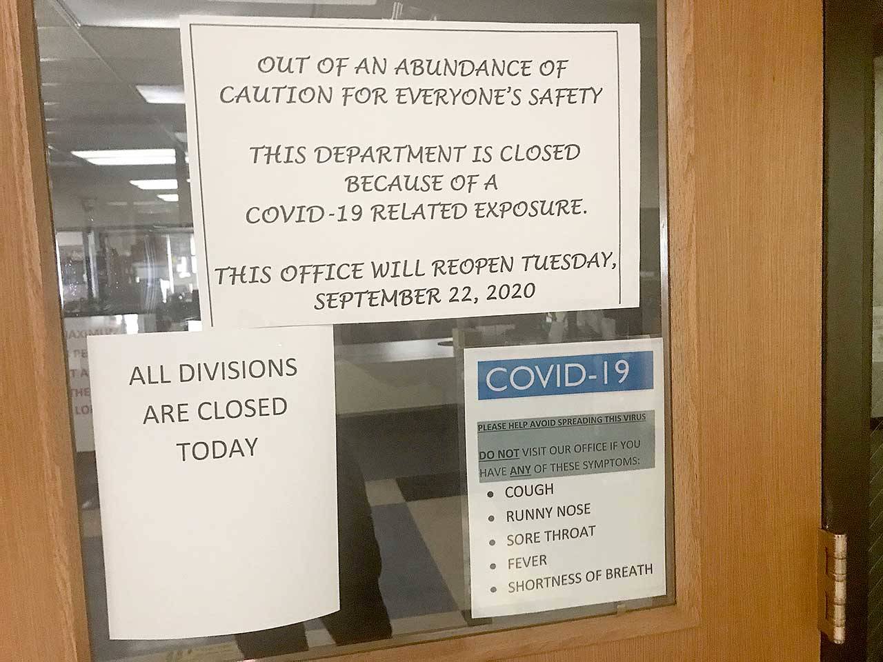 A Clallam County courthouse office was closed after two county employees contracted COVID-19. (Paul Gottlieb/Peninsula Daily News)