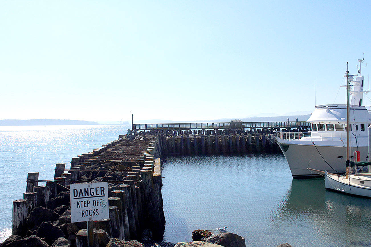 The Port of Port Townsend approved a resolution Tuesday that would allow the port to resubmit a grant application that would assist with the reconstruction of the Port Hudson Breakwater jetties that were damaged during the December 2018 windstorms. (Zach Jablonski/Peninsula Daily News)