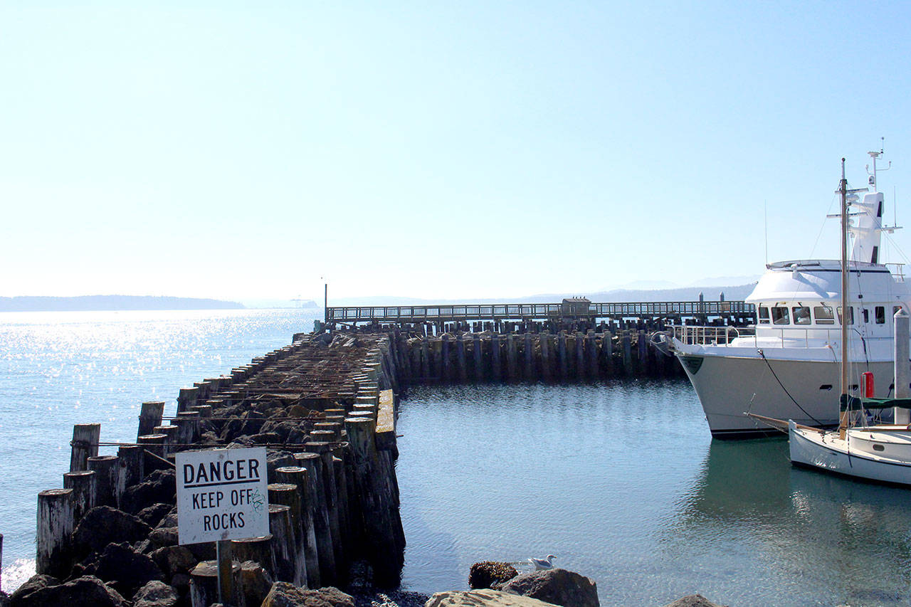 The Port of Port Townsend approved a resolution Tuesday, Oct. 6, 2020, that would allow the port to resubmit a grant application that would assist with the reconstruction of the Port Hudson Breakwater jetties that were damaged during the December 2018 windstorms. (Zach Jablonski/Peninsula Daily News)