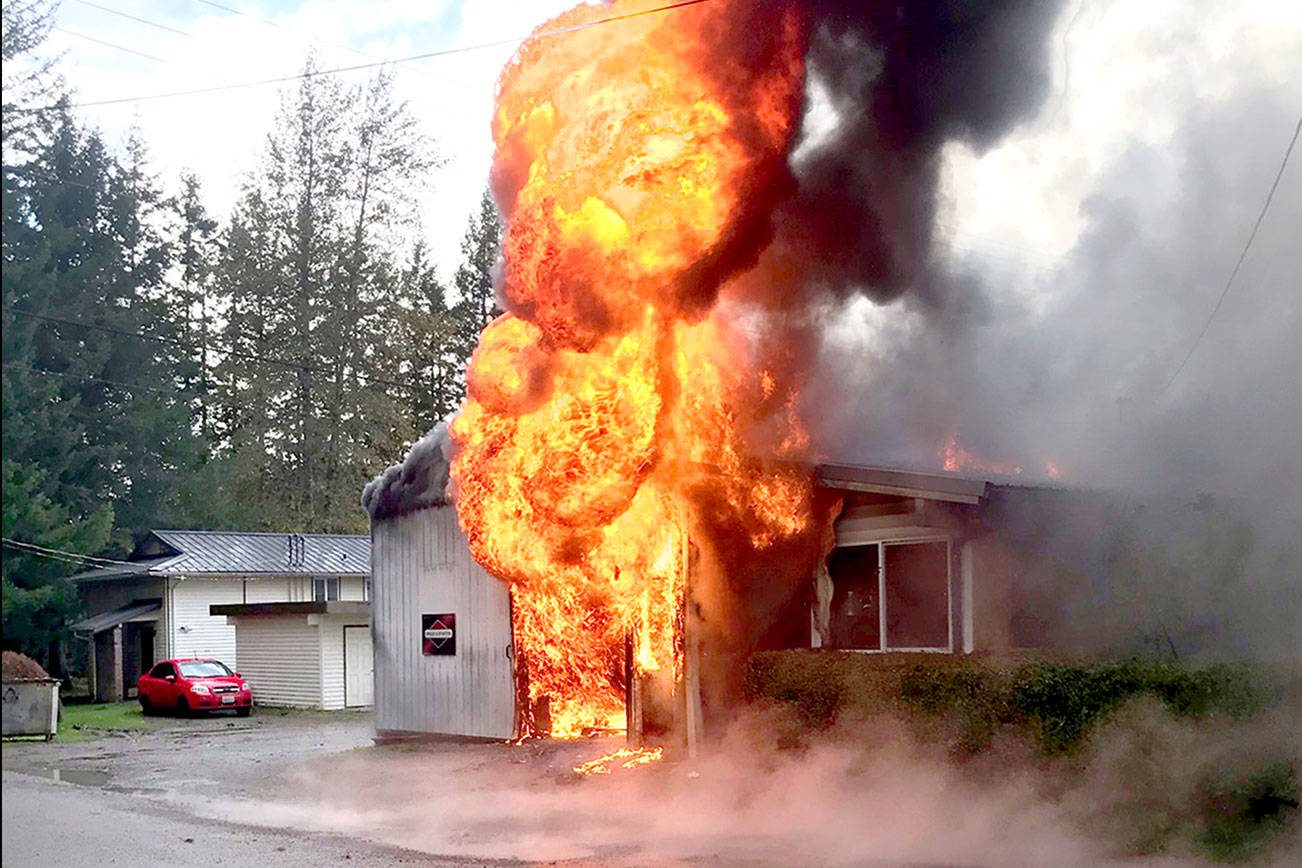 A fire destroyed a store at 221 Wood St. in Forks. (Clallam County Fire District 1)