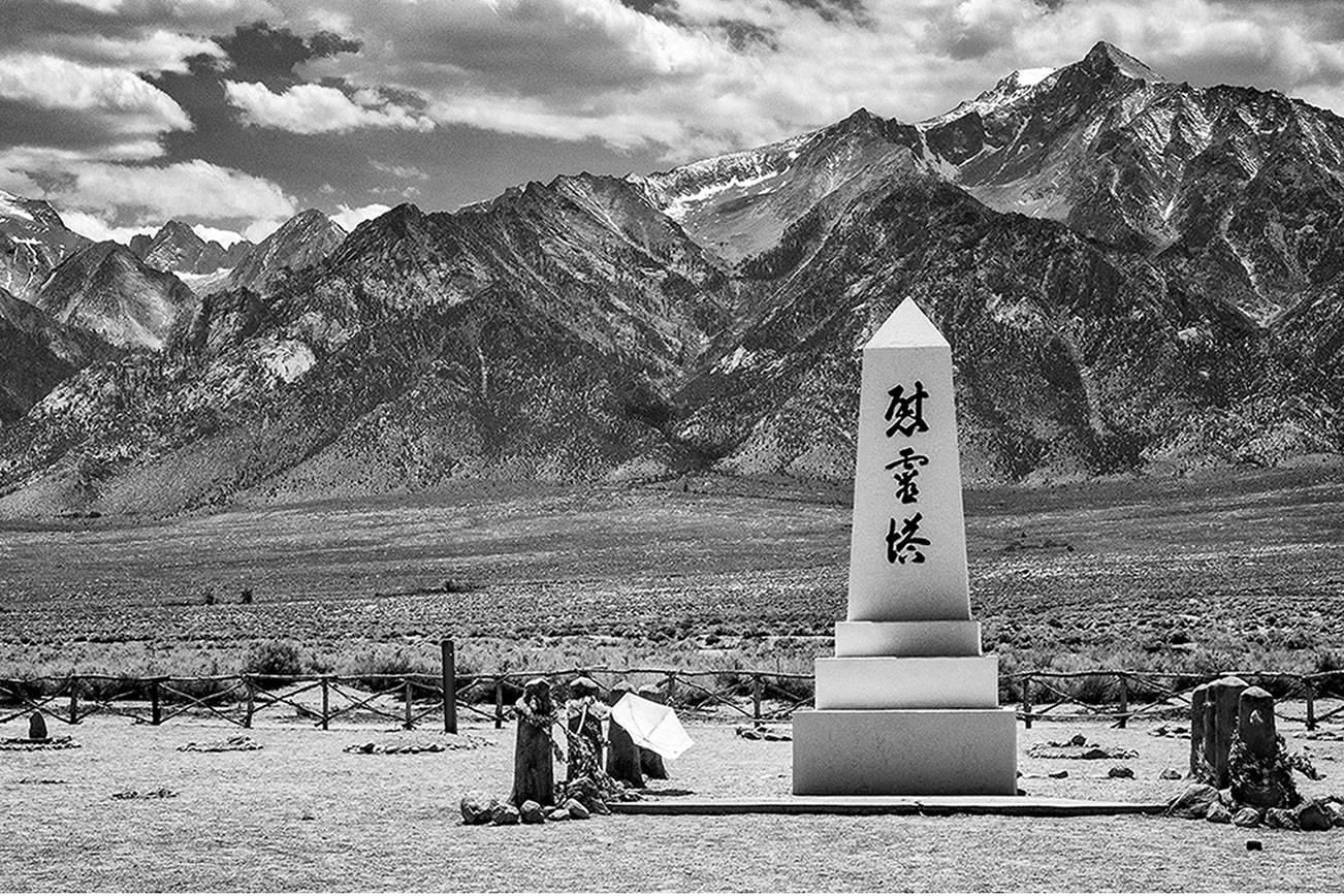 Soul Consoling Tower" is among the Brian Goodman photographs of Manzanar now on display at the Northwind Arts Center.