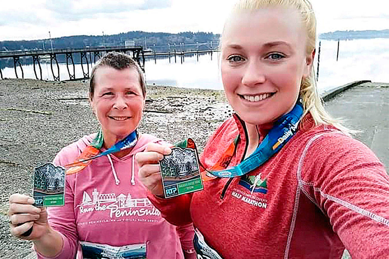 Run the Peninsula
Mother and daughter Janet and Jessica Ouellet competed in the Run the Peninsula's virtual 10K Railroad Run together in Seabeck, Wash.