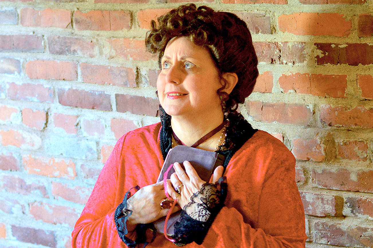 Denise Winter portrays May Arkwright Hutton in "May's Vote," the Key City Public Theatre production streaming later this week. Diane Urbani de la Paz/Peninsula Daily News