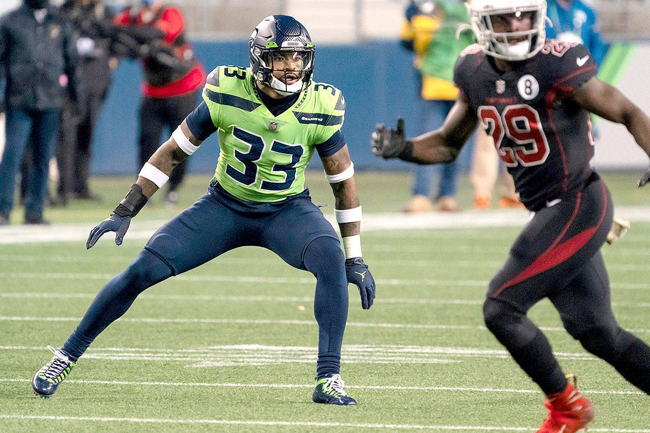 Stephen Brashear/The Associated Press
Seattle Seahawks defensive back Jamal Adams defends against the Arizona Cardinals on Nov. 19 in Seattle. Adams is playing against his old team, the New York Jets, today.