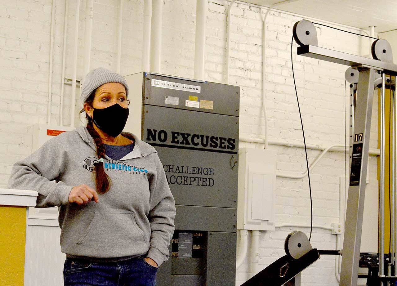 Having renovated the Port Townsend Athletic Club, owner Teresa Hoffmann awaits the day she can reopen her doors. (Diane Urbani de la Paz/Peninsula Daily News)