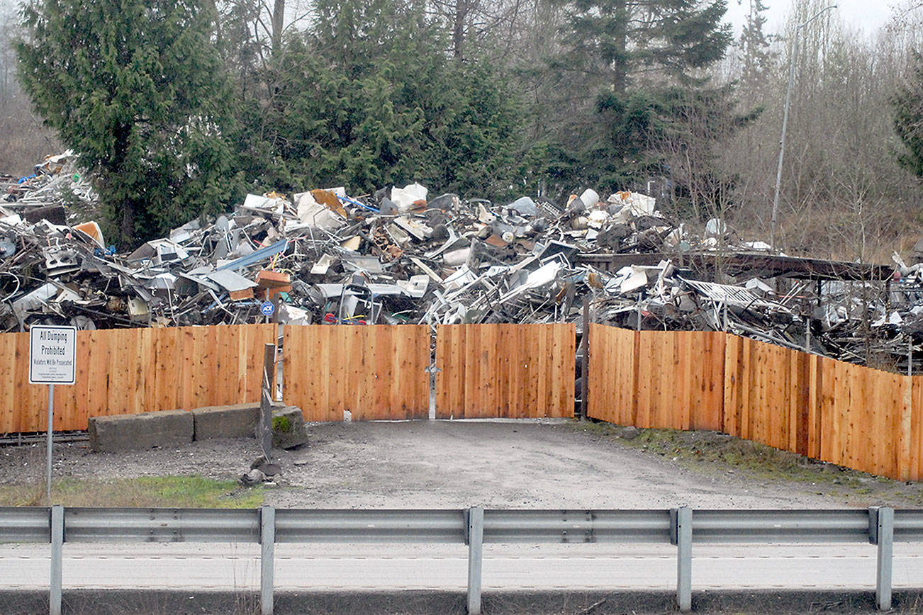 Midway Metals, 258010 U.S. Highway 101 east of Port Angeles, is the subject of a cease and desist order approved by Clallam County Commissioners for operating an illegal scrapyard. (Keith Thorpe/Peninsula Daily News)